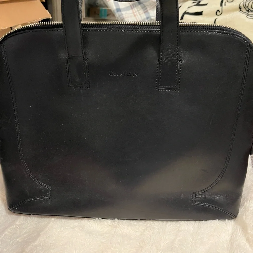 Cole Haan Men's Black Leather Briefcase